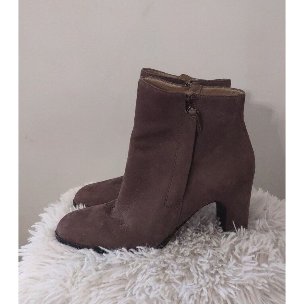 Ecco Ankle Booties Women's Brown Leather Heeled 41 US 10 10.5 Side Zip